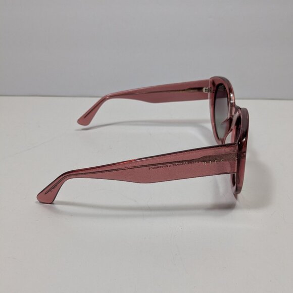 Diff Eyewear Pink Glitter Luna Polarized Sunglasses Oversized Large Modern - Picture 2 of 11